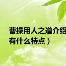 曹操用人之道介绍（都有什么特点）