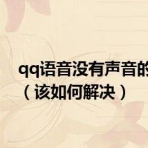 qq语音没有声音的原因(该如何解决)