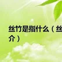 丝竹是指什么（丝竹简介）