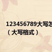 123456789大写怎么写(大写格式)