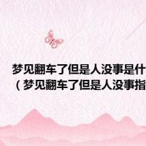 梦见翻车了但是人没事是什么意思(梦见翻车了但是人没事指什么)