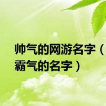 帅气的网游名字（好听霸气的名字）