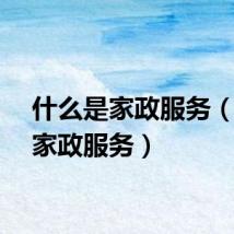 什么是家政服务（啥是家政服务）