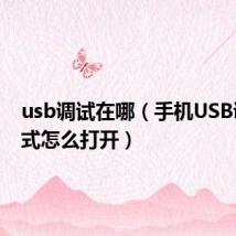 usb调试在哪(手机USB调试模式怎么打开)