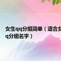 女生qq分组简单（适合女生的qq分组名字）