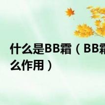 什么是BB霜(BB霜有什么作用)