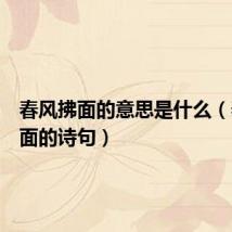 春风拂面的意思是什么(春风拂面的诗句)