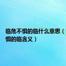 临危不惧的临什么意思(临危不惧的临含义)