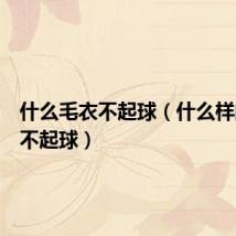 什么毛衣不起球(什么样的毛衣不起球)