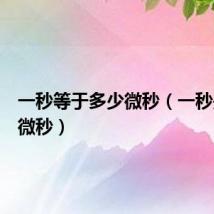 一秒等于多少微秒(一秒是多少微秒)