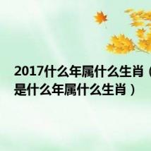 2017什么年属什么生肖（2017是什么年属什么生肖）