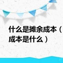什么是摊余成本（摊余成本是什么）