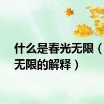 什么是春光无限（春光无限的解释）
