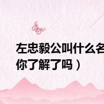 左忠毅公叫什么名字（你了解了吗）