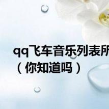 qq飞车音乐列表所有歌（你知道吗）