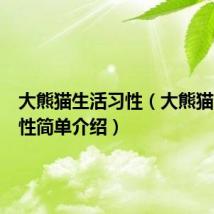 大熊猫生活习性（大熊猫生活习性简单介绍）