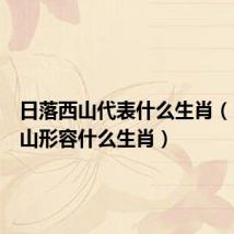 日落西山代表什么生肖(日落西山形容什么生肖)