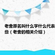 老舍原名叫什么字什么代表作有哪些（老舍的相关介绍）