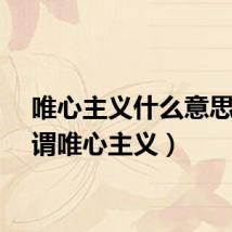 唯心主义什么意思（何谓唯心主义）