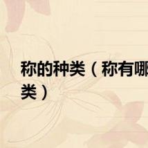 称的种类（称有哪些种类）