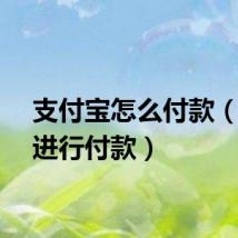 支付宝怎么付款（如何进行付款）