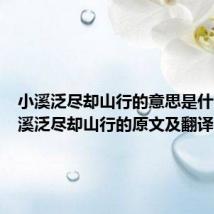 小溪泛尽却山行的意思是什么（小溪泛尽却山行的原文及翻译）