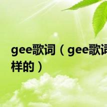 gee歌词(gee歌词是怎样的)