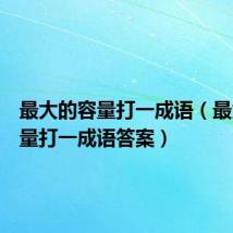 最大的容量打一成语（最大的容量打一成语答案）