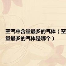 空气中含量最多的气体(空气中含量最多的气体是哪个)