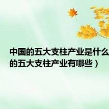 中国的五大支柱产业是什么(中国的五大支柱产业有哪些)