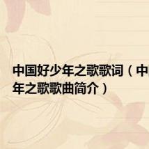 中国好少年之歌歌词（中国好少年之歌歌曲简介）