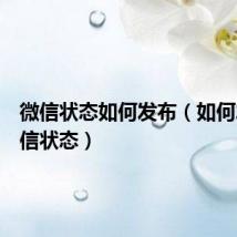微信状态如何发布(如何发布微信状态)