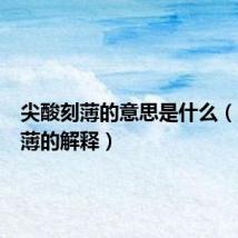 尖酸刻薄的意思是什么(尖酸刻薄的解释)