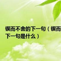 锲而不舍的下一句(锲而不舍的下一句是什么)