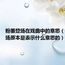 粉墨登场在戏曲中的意思(粉墨登场原本是表示什么意思的)