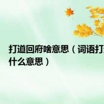 打道回府啥意思(词语打道回府什么意思)