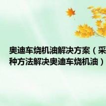 奥迪车烧机油解决方案(采用这四种方法解决奥迪车烧机油)