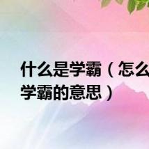 什么是学霸（怎么理解学霸的意思）