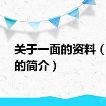 关于一面的资料(一面的简介)