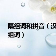 隔组词和拼音（汉字隔组词）