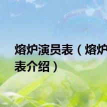 熔炉演员表（熔炉演员表介绍）