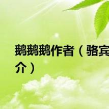 鹅鹅鹅作者（骆宾王简介）