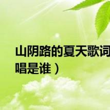 山阴路的夏天歌词（原唱是谁）