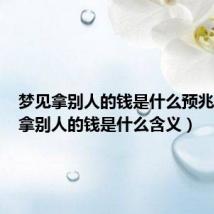 梦见拿别人的钱是什么预兆（梦见拿别人的钱是什么含义）