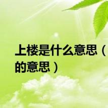 上楼是什么意思（上楼的意思）