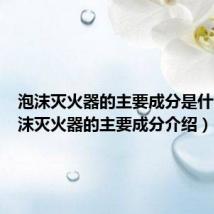 泡沫灭火器的主要成分是什么（泡沫灭火器的主要成分介绍）