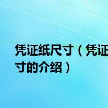 凭证纸尺寸（凭证纸尺寸的介绍）