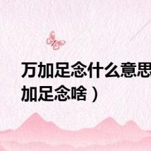 万加足念什么意思（万加足念啥）
