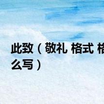 此致（敬礼 格式 格式怎么写）