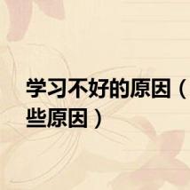 学习不好的原因（有这些原因）